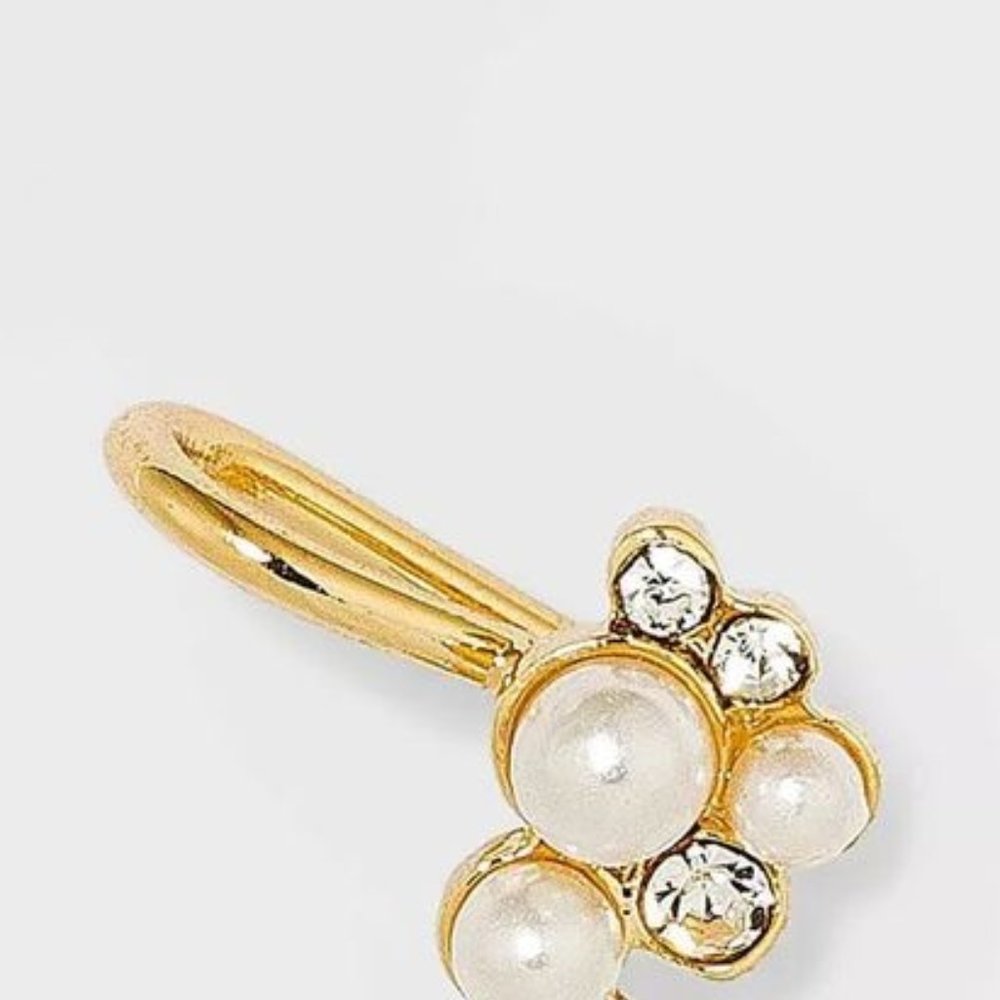 NWT SUGARFIX by BaubleBar Crystal and Pearl Ear Crawlers - - Picture 3 of 4